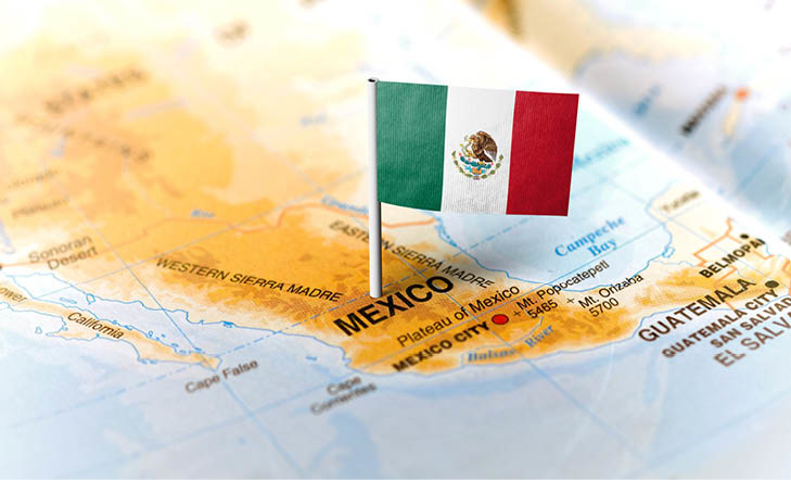 mapa meksyku z flaga
