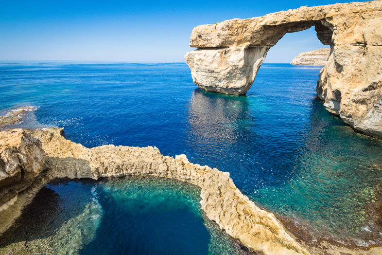 Słynne Lazurowe Okno wyspy Gozo - śródziemnomorski cud natury